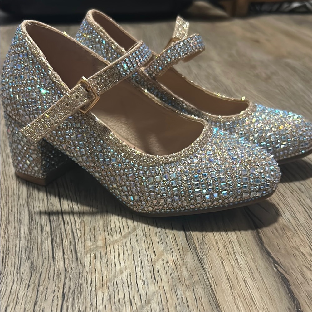 Sparkling Gold Mary Jane Heels